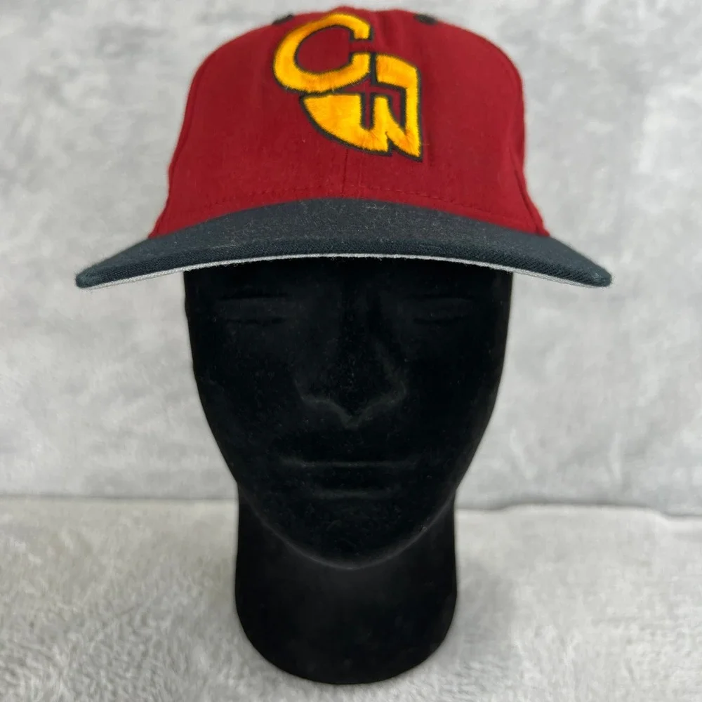Clovis West New Era Embroidered Logo Snapback Hat Red Black Baseball Hat Fresno